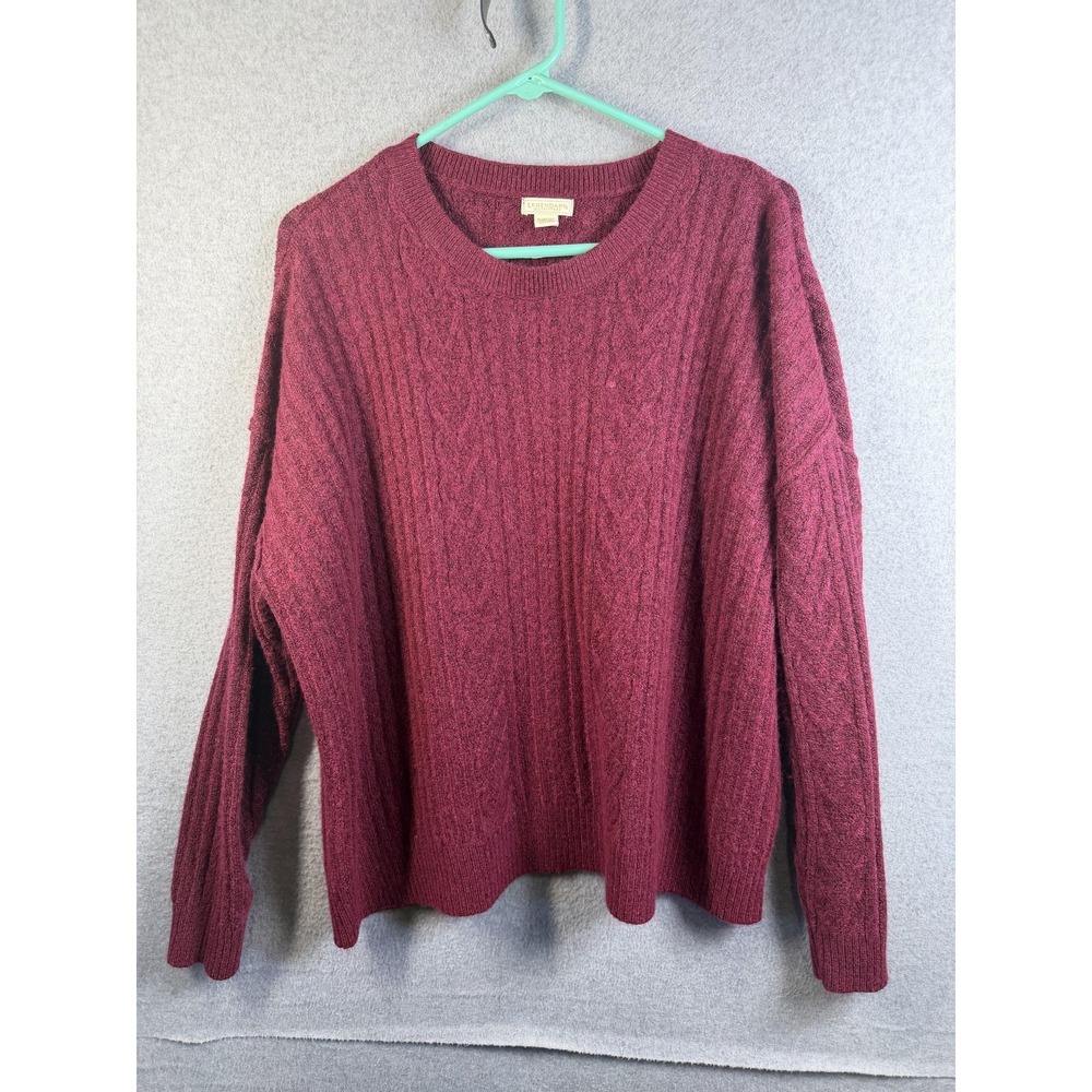 Legendary Outfitters Sweater Womens XL Red Cable Knit Long Sleeve Pullover